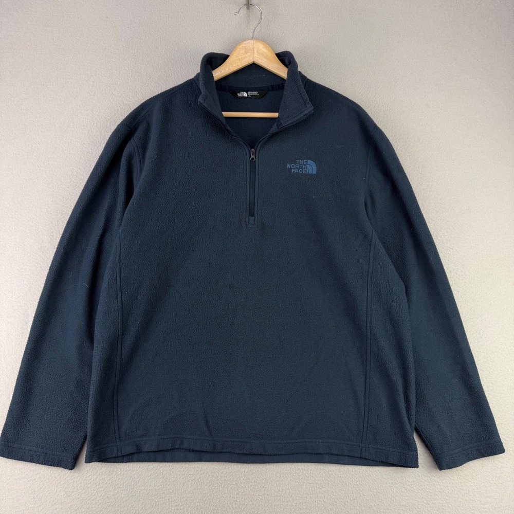 The North Face TKA Glacier‎ 100 Fleece 1/4 Zip Mens L Navy Lightweight Pullover